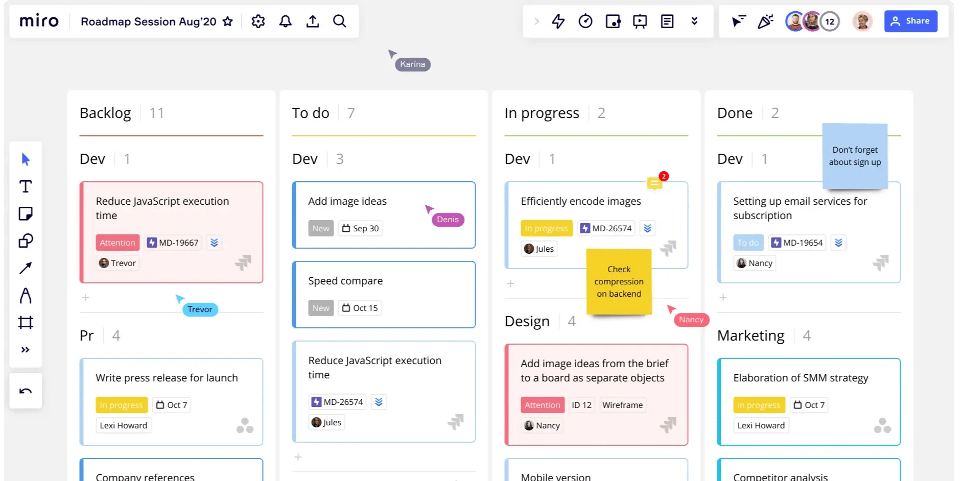 Miro Project Planning