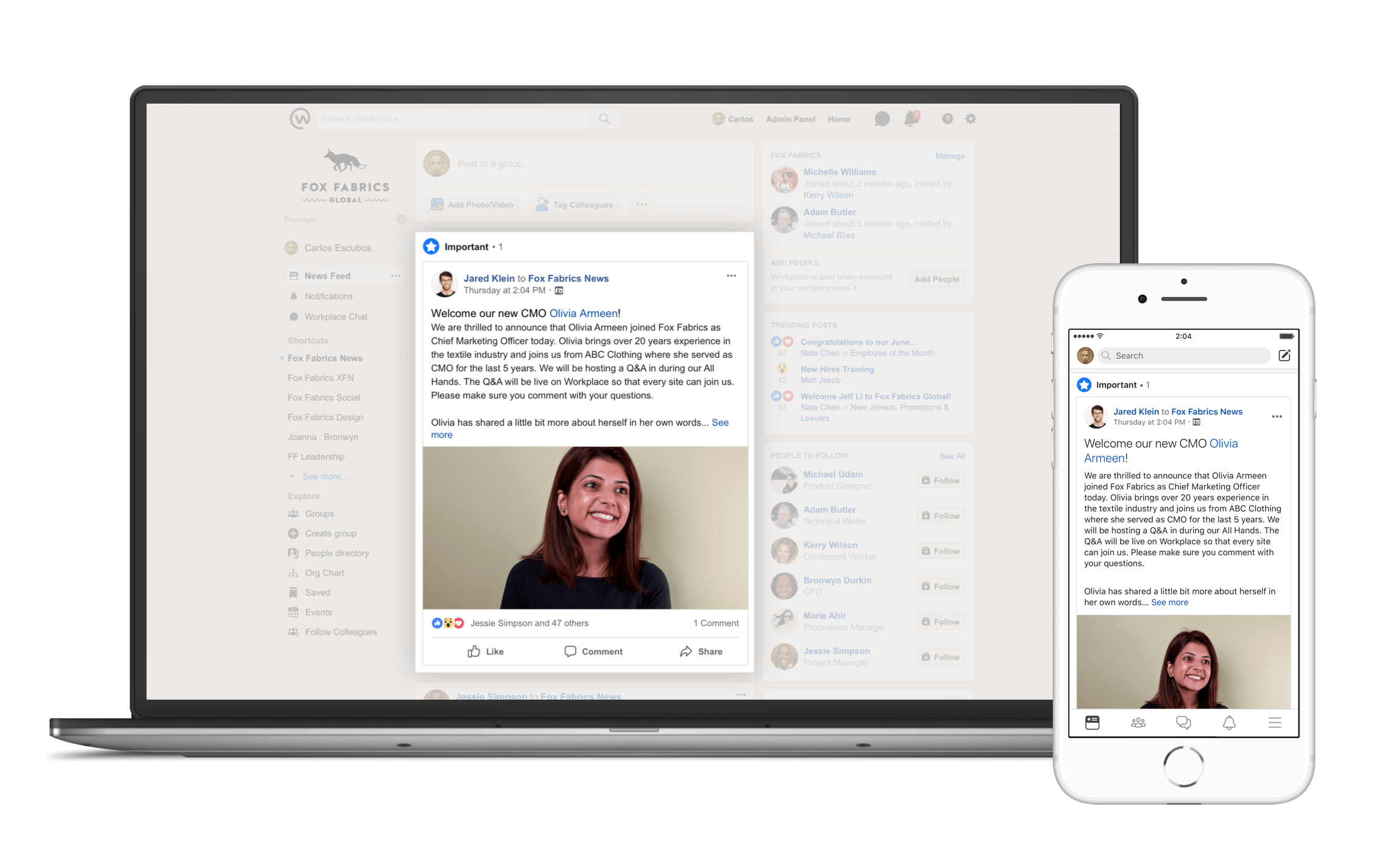 Workplace by Facebook - mark as important feature